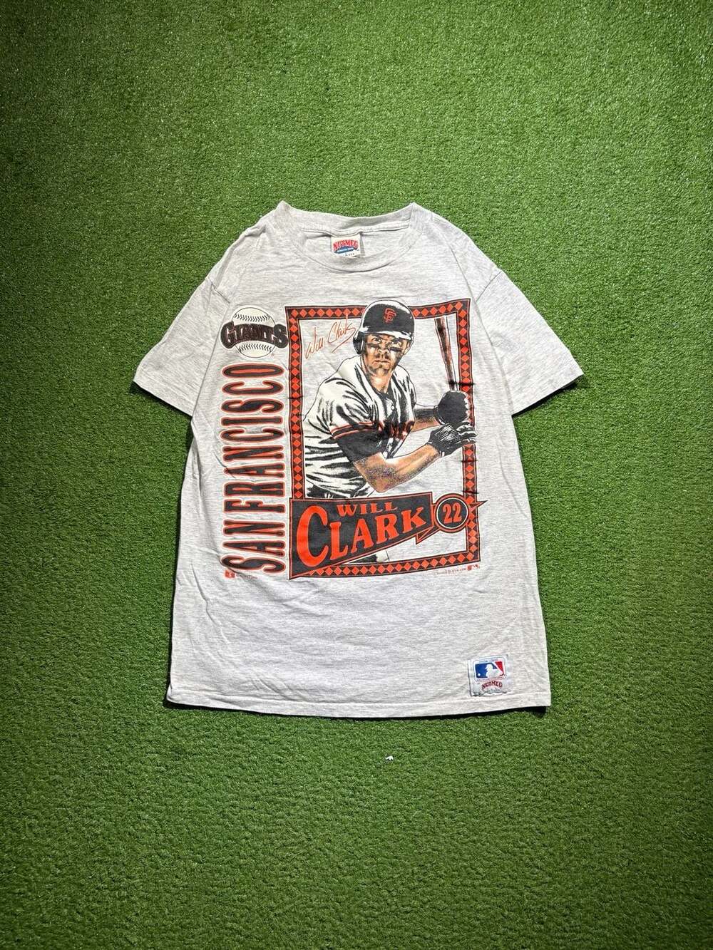 Vintage 1991 Nutmeg San Francisco Giants Will Clark 22 MLB T-Shirt Size Large